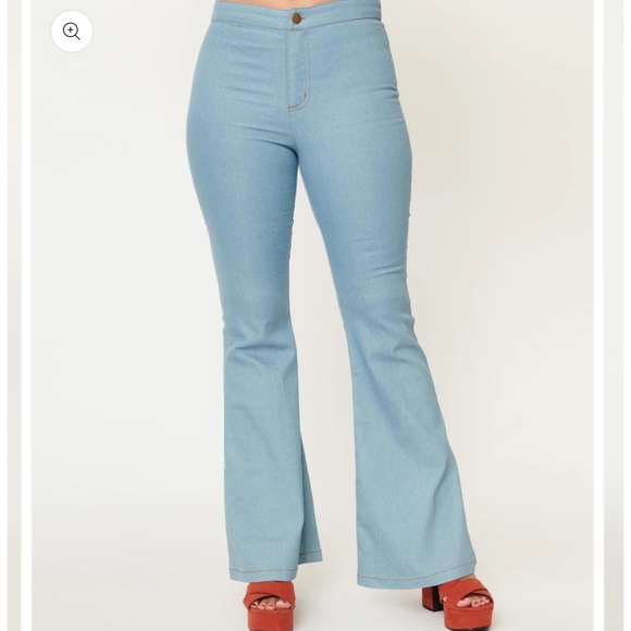 NWT PINUP unique vintage SMAK PARLOUR denim flare jeans - Picture 2 of 4
